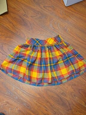 Ruum Yellow Plaid Flared Kids Skirt
